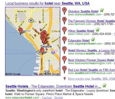 Google Local Business Search - Seattle Hotels